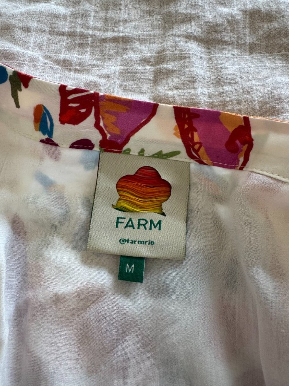 Farm Rio White Spring Bananas Mini Dress NO Belt - Picture 11 of 13